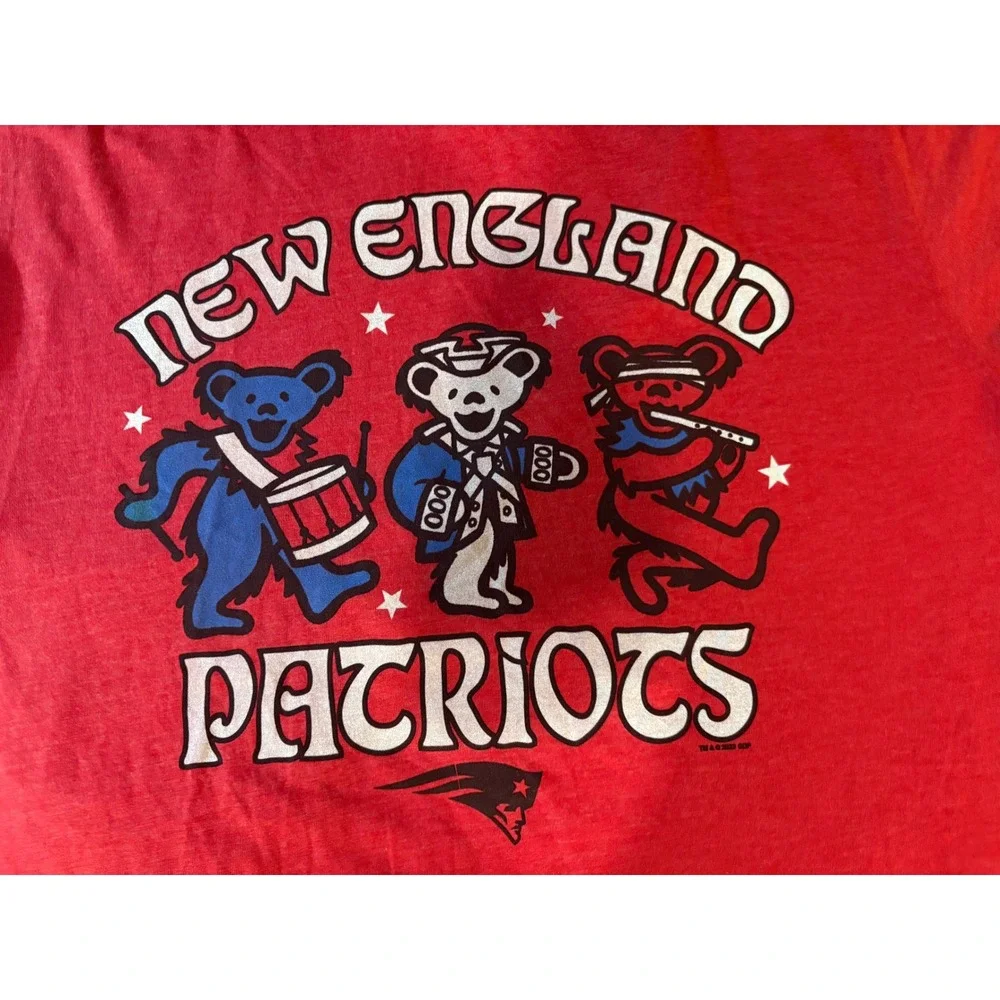 Grateful Dead Patriots Shirt Large L Red Dancing Bears Marching Band Homage (